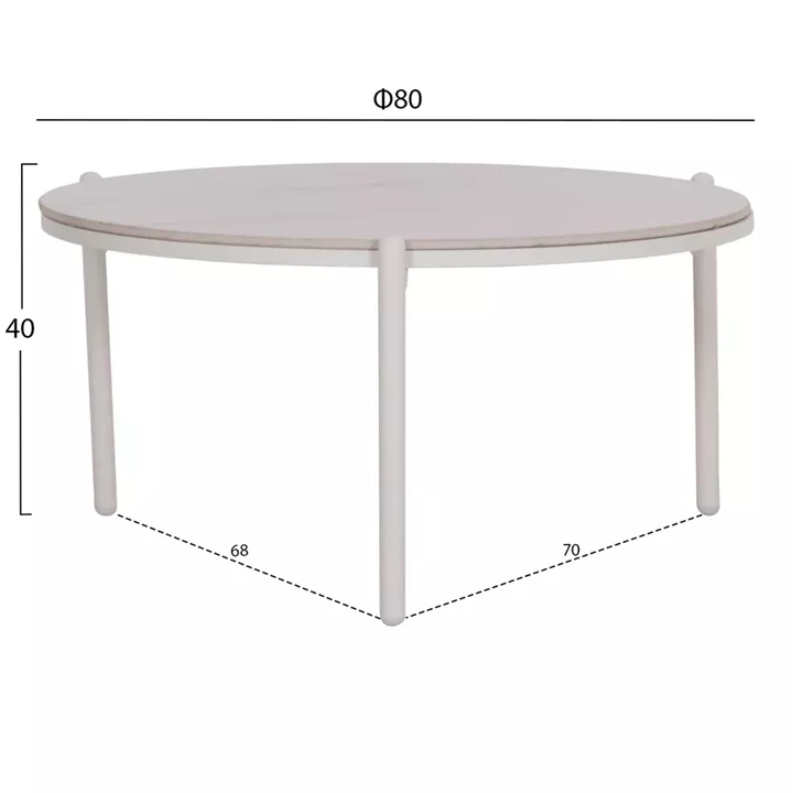 OUTDOOR LOUNGE SET 5PCS MEMFIS HM6470.03 ALUMINUM-ROPE-CERAMIC TOP--WHITE