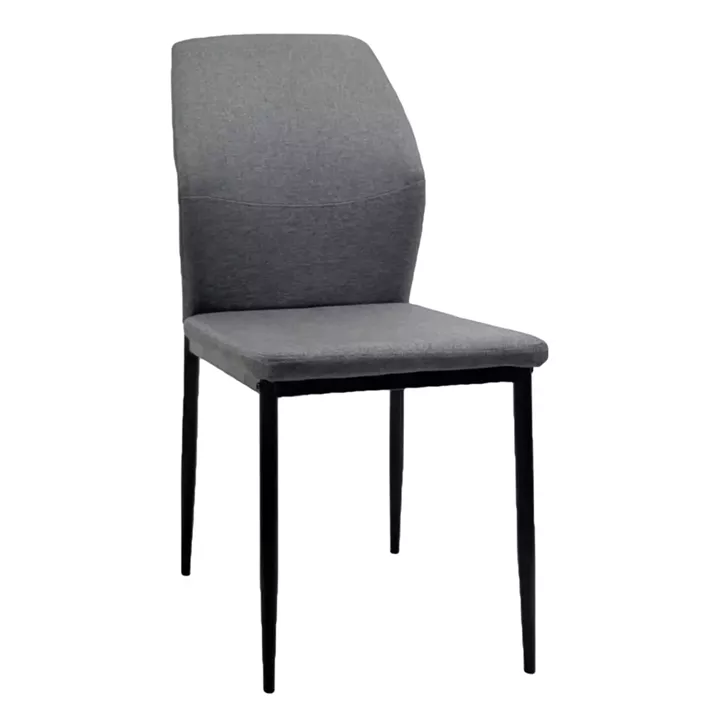 DINING CHAIR DIAZ HM18346.01 GREY FABRIC-METAL LEGS IN BLACK 41,5x52x87Hcm.