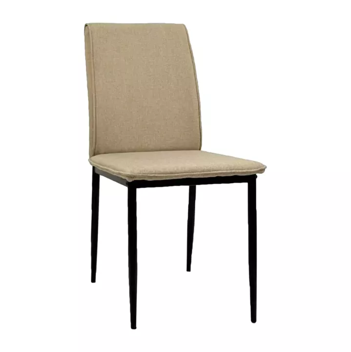 DINING CHAIR PERKY HM18347.04 BEIGE FABRIC-METAL LEGS IN BLACK 42x58x89.5Hcm.
