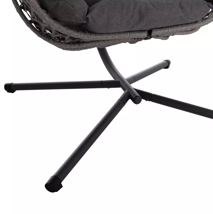 HANGING NEST NESTA HM6468.01 GREY METAL (STEEL) & P.E.RATTAN 100x100x190Hcm.