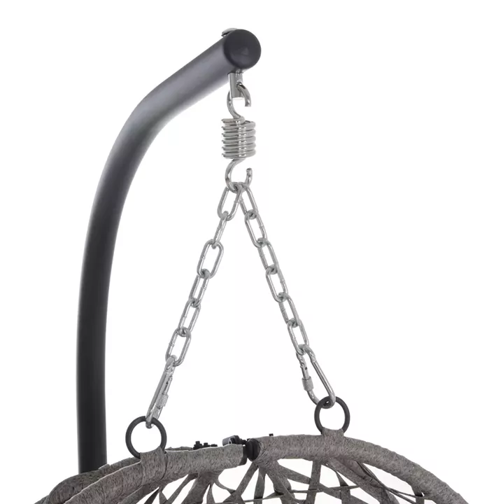 HANGING NEST NESTA HM6468.01 GREY METAL (STEEL) & P.E.RATTAN 100x100x190Hcm.