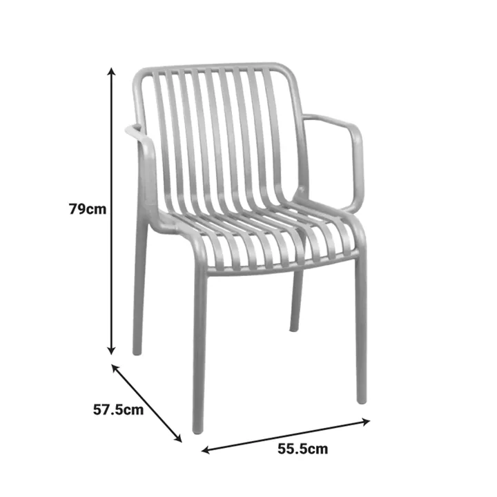Πολυθρόνα Zoi pakoworld pp ανθρακί 55.5x57.5x79εκ