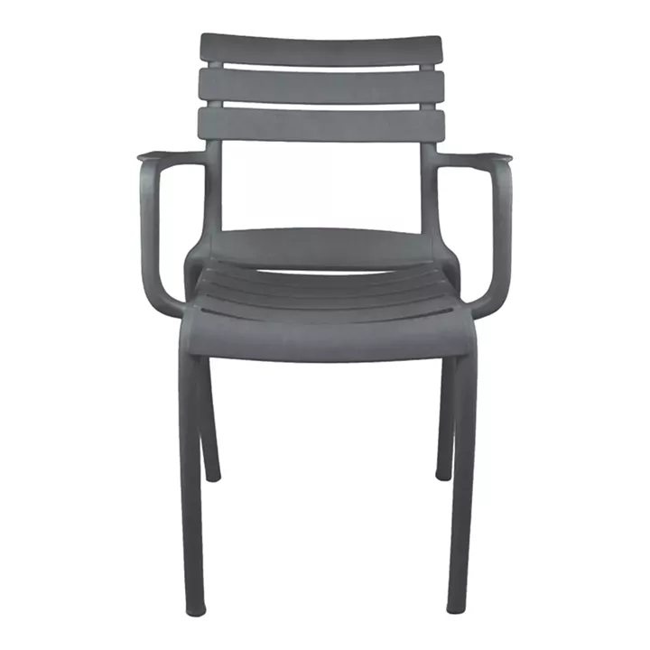 Πολυθρόνα Almea pakoworld στοιβαζόμενη pp ανθρακί 58x56x82εκ