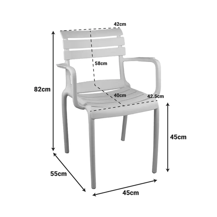 Πολυθρόνα Almea pakoworld στοιβαζόμενη pp cappuccino 58x56x82εκ