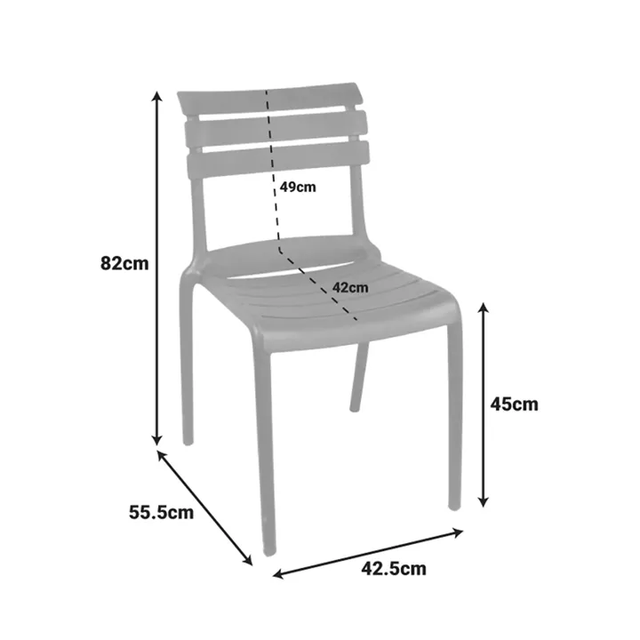 Stackable chair Almea pakoworld pp cappuccino 42.5x55.5x82cm