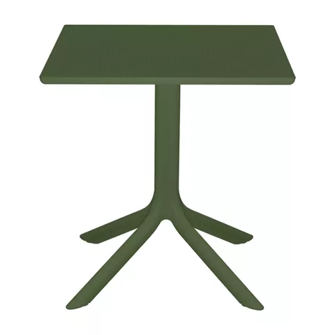 Τραπέζι Groovy pakoworld pp διατρητο σκούρο πράσινο 60x60x76εκ