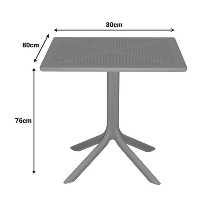Groovy  pakoworld perforated pp table anthracite 80x80x74cm