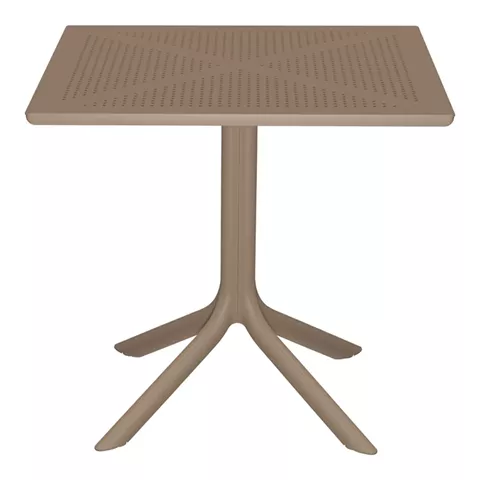 Τραπέζι Groovy pakoworld διατρητο pp cappuccino 80x80x74εκ