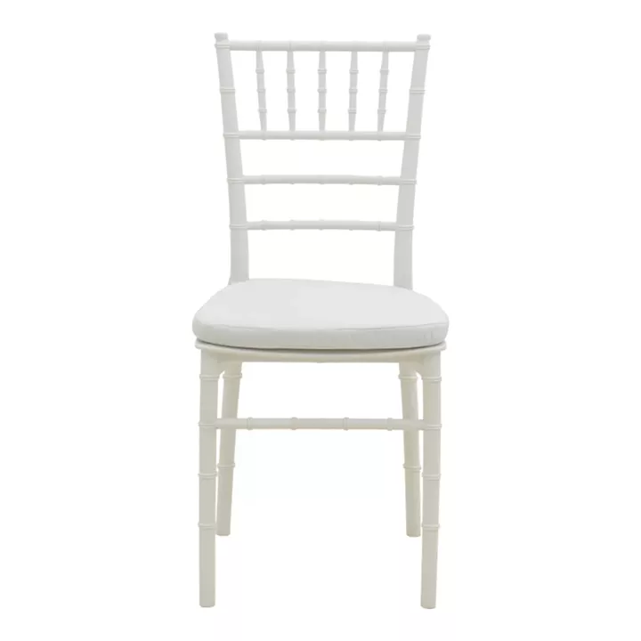Tiffany I chair pakoworld with cushion pp in white color 39.5x46.5x87cm