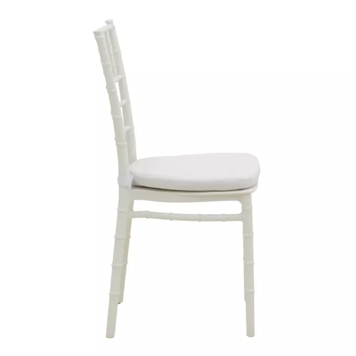 Tiffany I chair pakoworld with cushion pp in white color 39.5x46.5x87cm