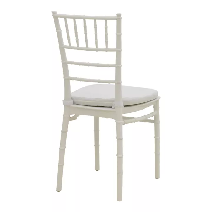 Tiffany I chair pakoworld with cushion pp in white color 39.5x46.5x87cm
