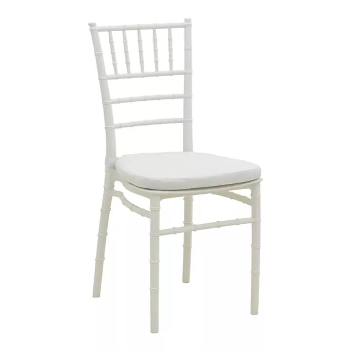 Tiffany I chair pakoworld with cushion pp in white color 39.5x46.5x87cm