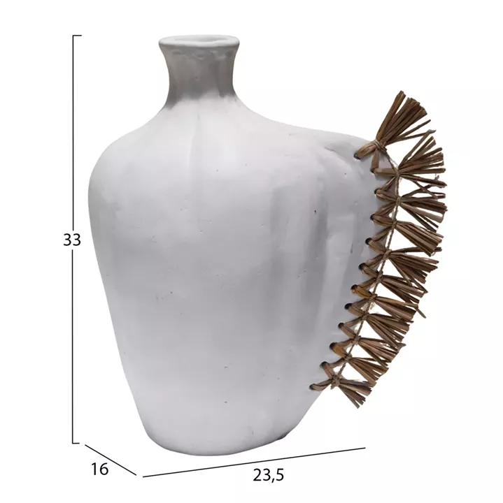 ΕΠΙΤΡΑΠΕΖΙΟ ΔΙΑΚΟΣΜΗΤΙΚΟ JEBB HM4689.02 ΛΕΥΚΗ ΤΕΡΑΚΟΤΑ & GRASS--23.5x16x33Υεκ.