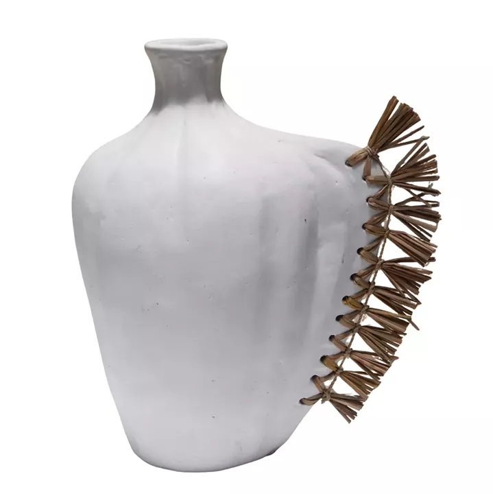 ΕΠΙΤΡΑΠΕΖΙΟ ΔΙΑΚΟΣΜΗΤΙΚΟ JEBB HM4689.02 ΛΕΥΚΗ ΤΕΡΑΚΟΤΑ & GRASS--23.5x16x33Υεκ.