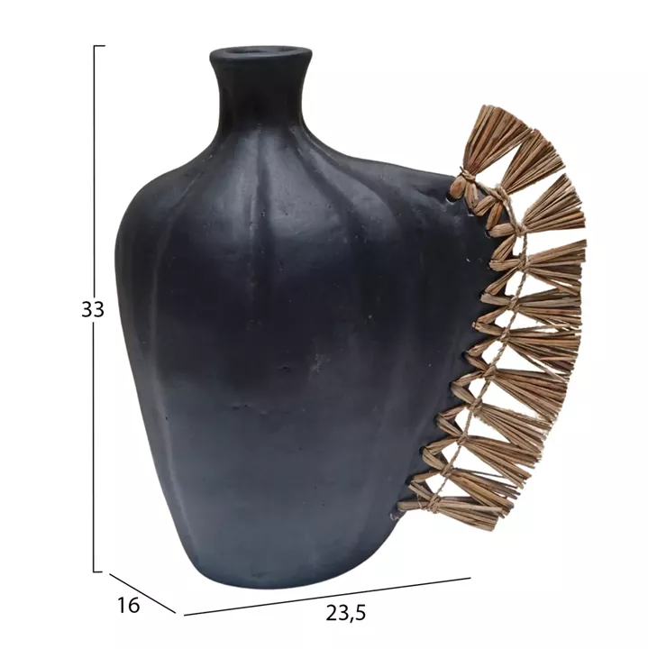 ΕΠΙΤΡΑΠΕΖΙΟ ΔΙΑΚΟΣΜΗΤΙΚΟ JEBB HM4689.01 ΜΑΥΡΗ ΤΕΡΑΚΟΤΑ & GRASS--23.5x16x33Υεκ.