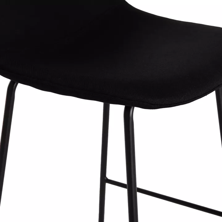 BAR STOOL VINCENT HM9298.24 MEDIUM HEIGHT-BLACK FABRIC-METAL LEGS 43x50x92.5Hcm.