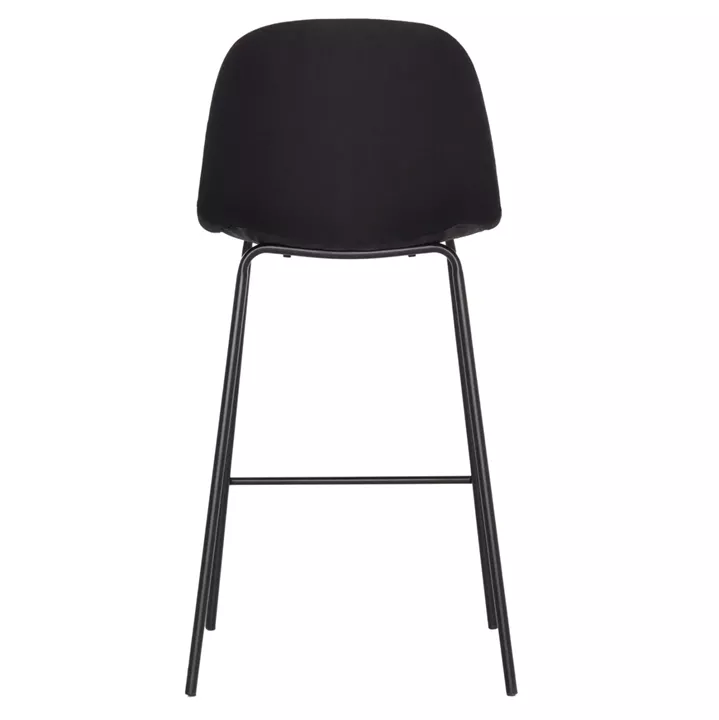 BAR STOOL VINCENT HM9298.24 MEDIUM HEIGHT-BLACK FABRIC-METAL LEGS 43x50x92.5Hcm.