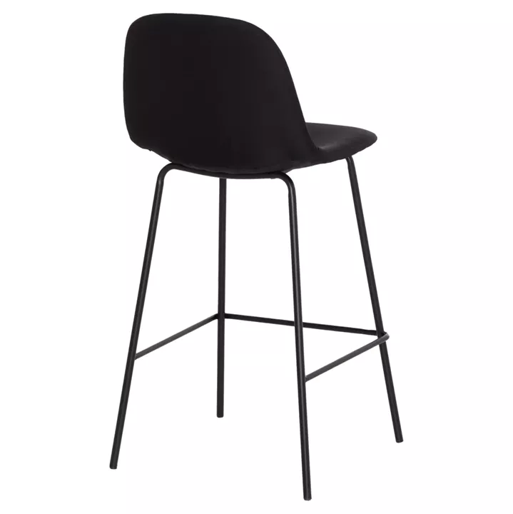 BAR STOOL VINCENT HM9298.24 MEDIUM HEIGHT-BLACK FABRIC-METAL LEGS 43x50x92.5Hcm.