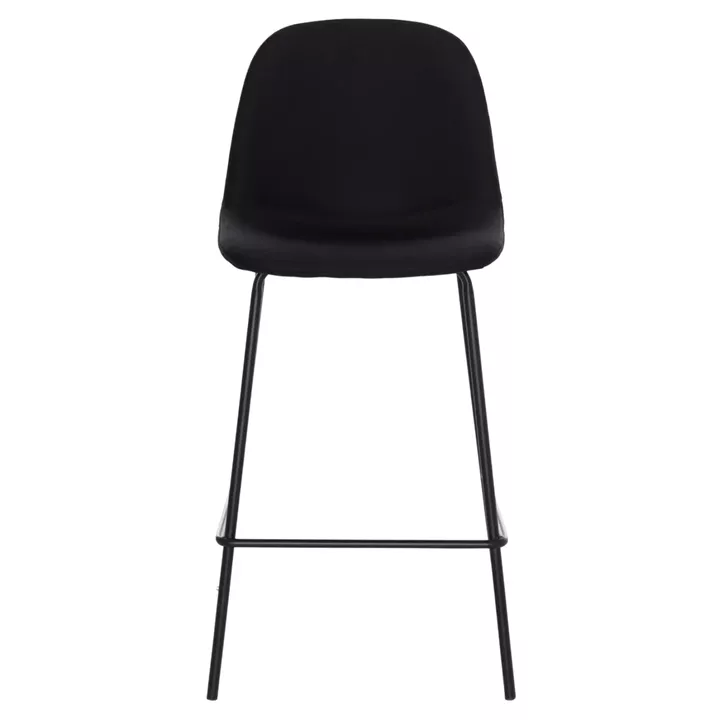 BAR STOOL VINCENT HM9298.24 MEDIUM HEIGHT-BLACK FABRIC-METAL LEGS 43x50x92.5Hcm.