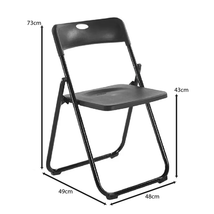 WENDY Καρέκλα Πτυσσόμενη, Μέταλλο Βαφή Μαύρο, PP Απόχρωση Μαύρο