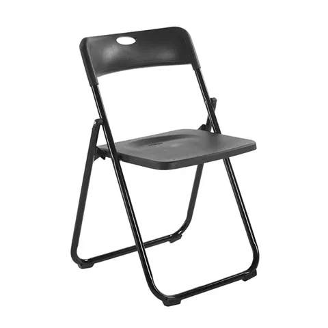WENDY Καρέκλα Πτυσσόμενη, Μέταλλο Βαφή Μαύρο, PP Απόχρωση Μαύρο