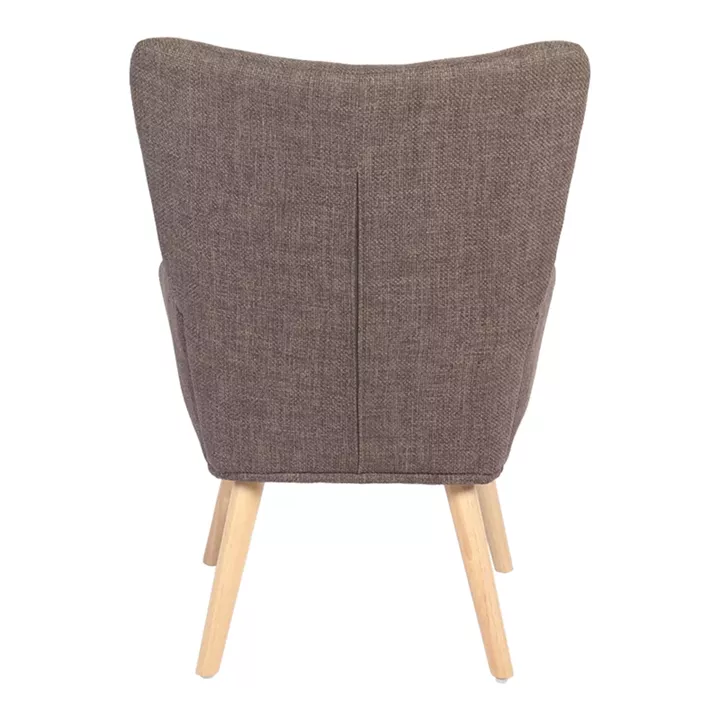 Πολυθρόνα-μπερζέρα Gerlina pakoworld καφέ ύφασμα με πόδι σε φυσική απόχρωση 71x64x94εκ