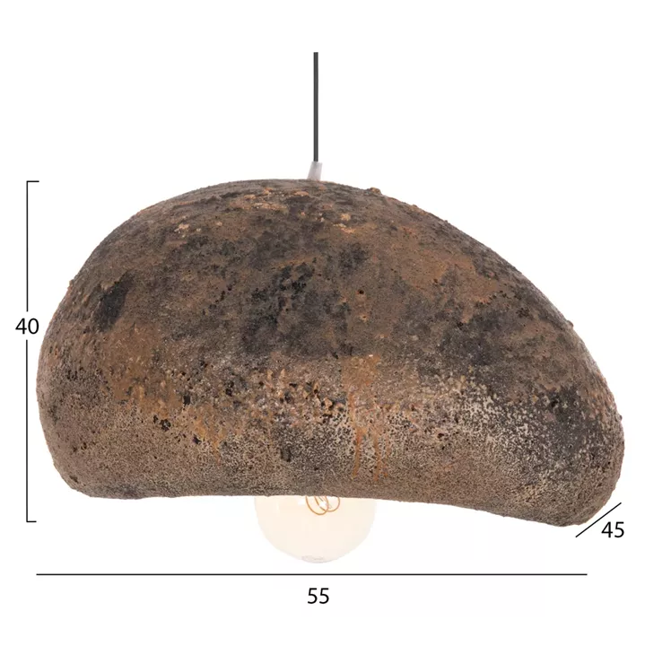 ΦΩΤΙΣΤΙΚΟ ΟΡΟΦΗΣ ΜΕ ΟΨΗ ΠΕΤΡΑΣ STONER (M) HM4418.03 ΓΚΡΙ/ΚΑΦΕ--55x45x40Υεκ.
