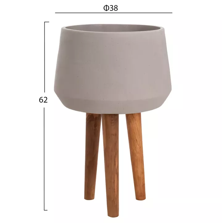 ΓΛΑΣΤΡΑ ΕΣΩΤ.ΧΩΡΟΥ QUAN HM4680.03L FIBER CEMENT ΓΚΡΙ--ΒΑΣΗ TEAK Φ38x62Υεκ