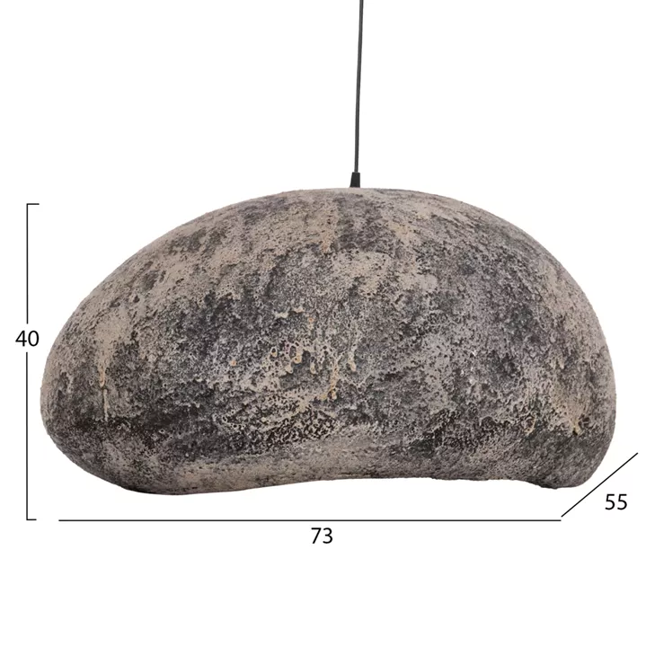 CEILING PENDANT LAMP STONE-LOOK STONER (L) HM4419.04 GREY--73x55x40Hcm.
