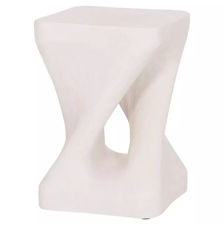 ΣΚΑΜΠΟ ΤΕΤΡΑΓΩΝΟ SANTORINI HM18337 ΠΟΛΥΡΗΤΙΝΗ--ΥΠΟΛΕΥΚΟ ΧΡΩΜΑ 30x30x45Yεκ