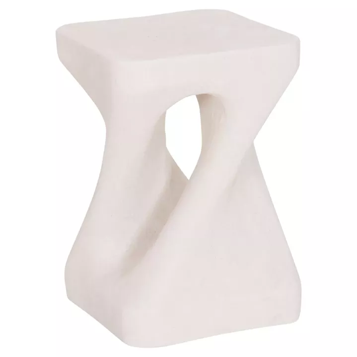 ΣΚΑΜΠΟ ΤΕΤΡΑΓΩΝΟ SANTORINI HM18337 ΠΟΛΥΡΗΤΙΝΗ--ΥΠΟΛΕΥΚΟ ΧΡΩΜΑ 30x30x45Yεκ