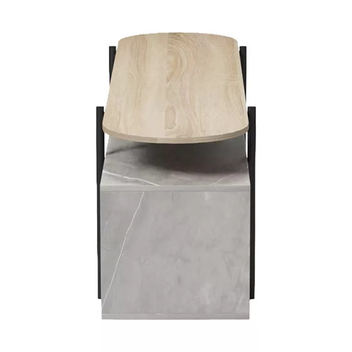 Έπιπλο τηλεόρασης Medousa pakoworld sonoma- γκρι μπεζ όψη μαρμάρου 160x35.5x50εκ