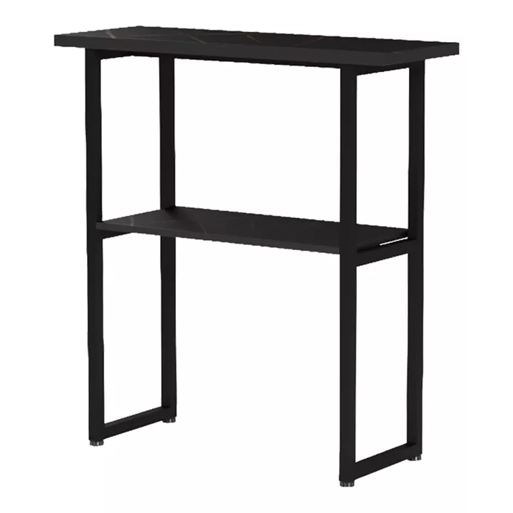 Κονσόλα Solain pakoworld μαύρο εφε μαρμάρου-μαύρο μέταλλο 79x29x85εκ