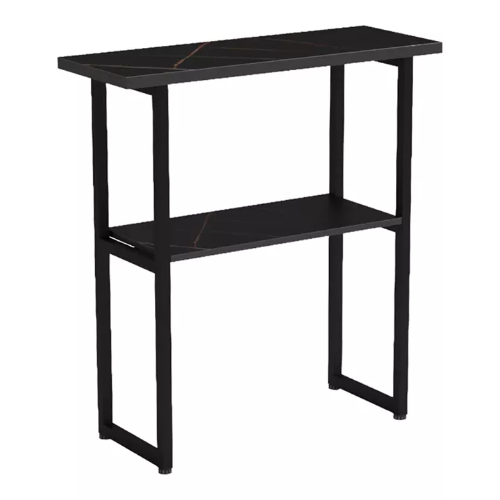 Κονσόλα Solain pakoworld μαύρο εφε μαρμάρου-μαύρο μέταλλο 79x29x85εκ