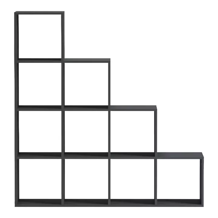 Βιβλιοθήκη Scala pakoworld ανθρακί 129.5x29x129.5εκ