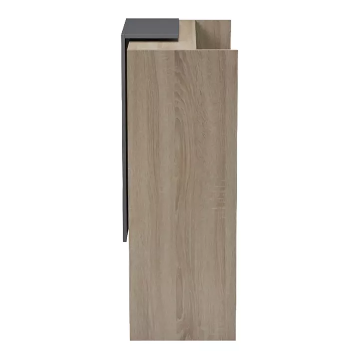 Γραφείο reception Zowel pakoworld με led sonoma-ανθρακί 90x40x110εκ