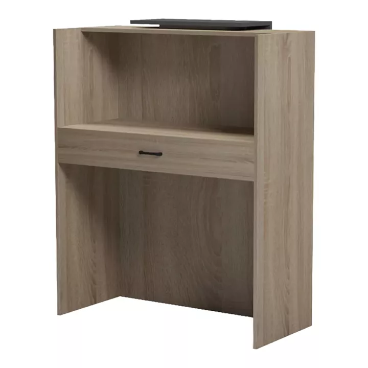 Γραφείο reception Zowel pakoworld με led sonoma-ανθρακί 90x40x110εκ