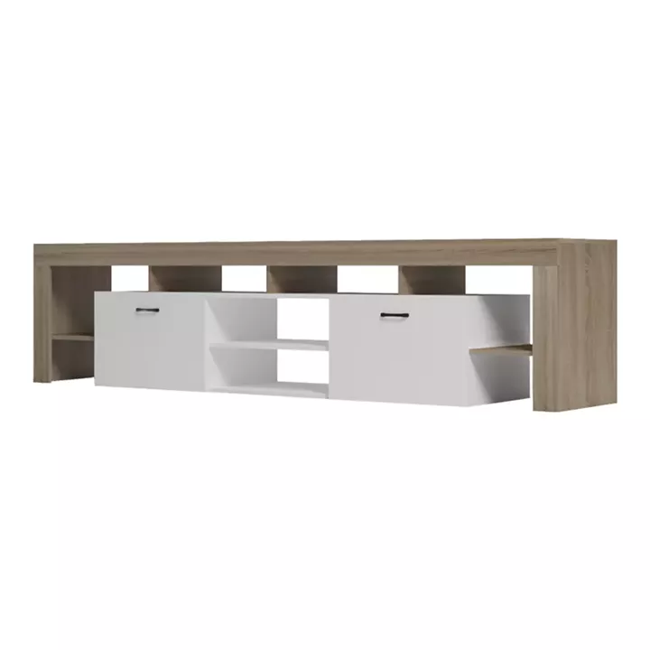 Έπιπλο τηλεόρασης Liner pakoworld sonoma-λευκό 210x40x50εκ