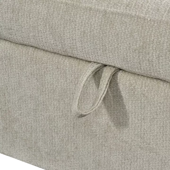Corner sofa bed Lounivo pakoworld beige fabric 215x215x84cm