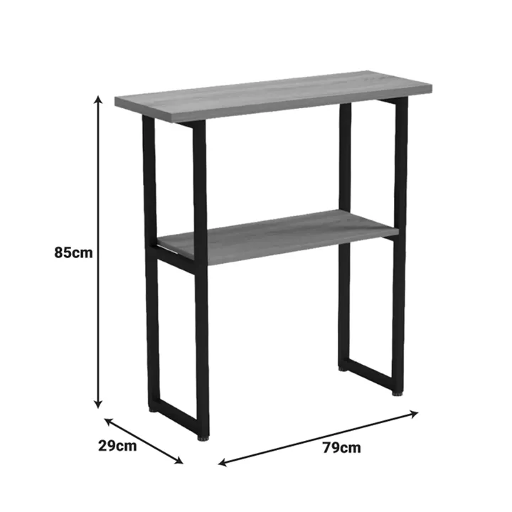 Κονσόλα Solain pakoworld καρυδί-μαύρο μέταλλο 79x29x85εκ