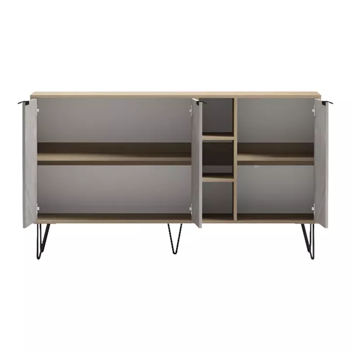 Μπουφές Balain pakoworld sonoma-γκρι μπεζ όψη μαρμάρου 142x35.5x83εκ