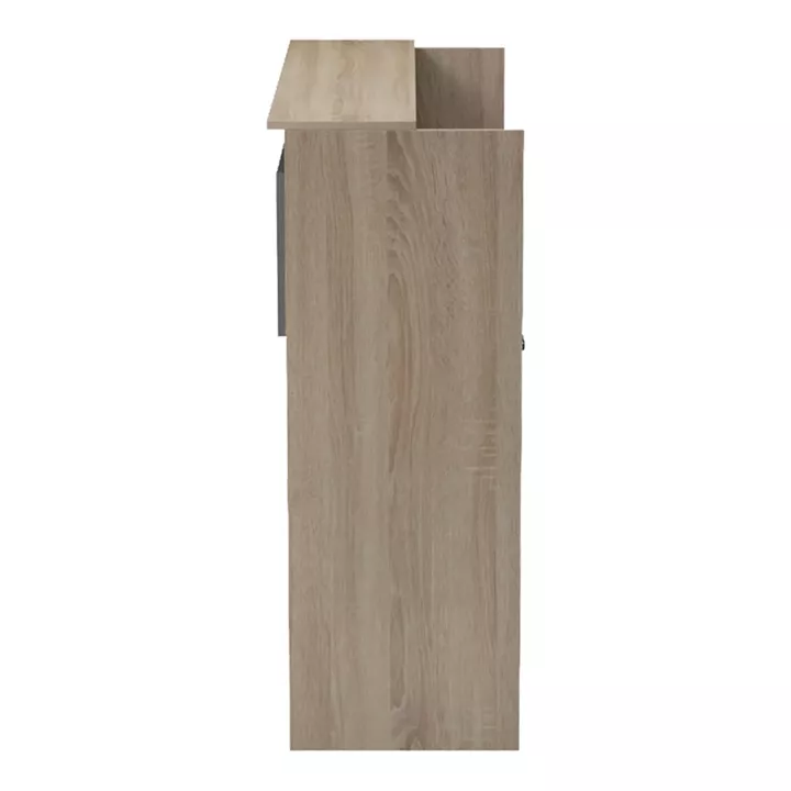 Γραφείο reception Optima pakoworld με led sonoma-ανθρακί 110x40x110εκ