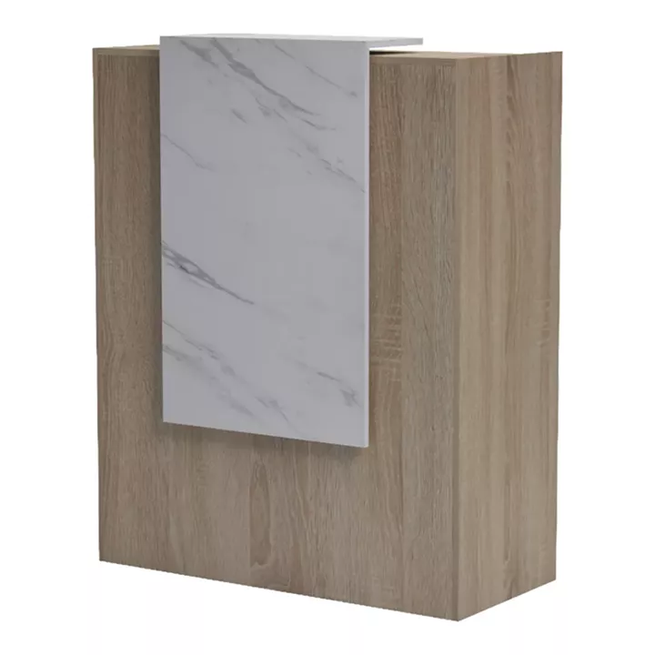 Reception desk Zowel pakoworld with LED sonoma-white marble look 90x40x110cm