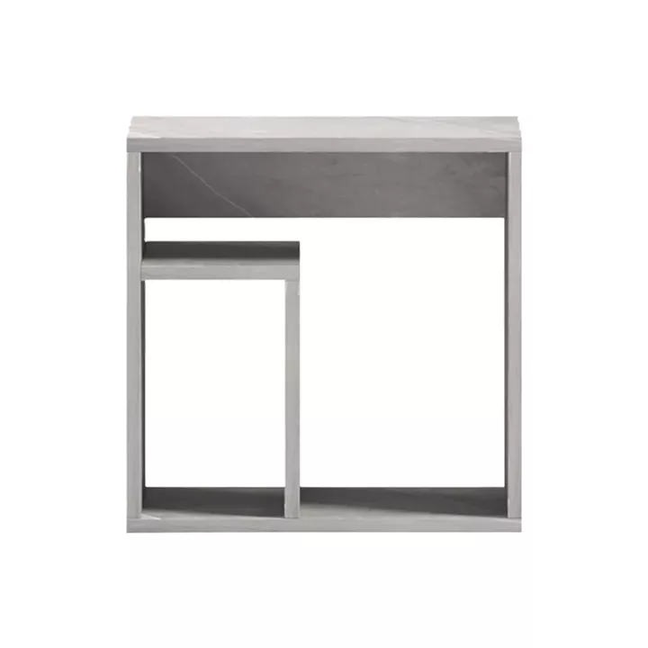 Doublo side table pakoworld grey beige marble look 40x35x40cm