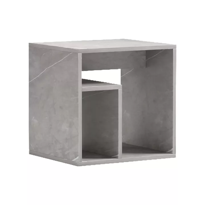 Doublo side table pakoworld grey beige marble look 40x35x40cm