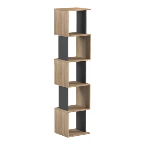 Βιβλιοθήκη Cubik pakoworld sonoma- ανθρακί 35x30x161εκ