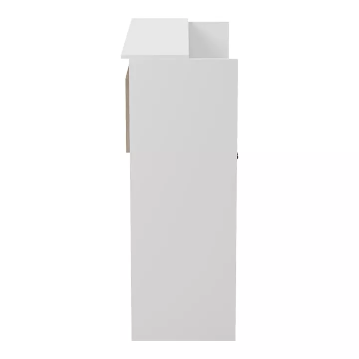 Γραφείο reception Optima pakoworld με led λευκό-sonoma 110x40x110εκ