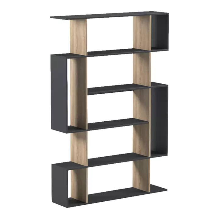 Mito pakoworld anthracite-sonoma bookcase 108.5x25x161cm