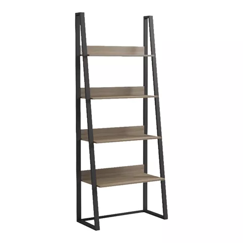 Alfa pakoworld sonoma bookcase-shelf-black metal 75x36x185cm