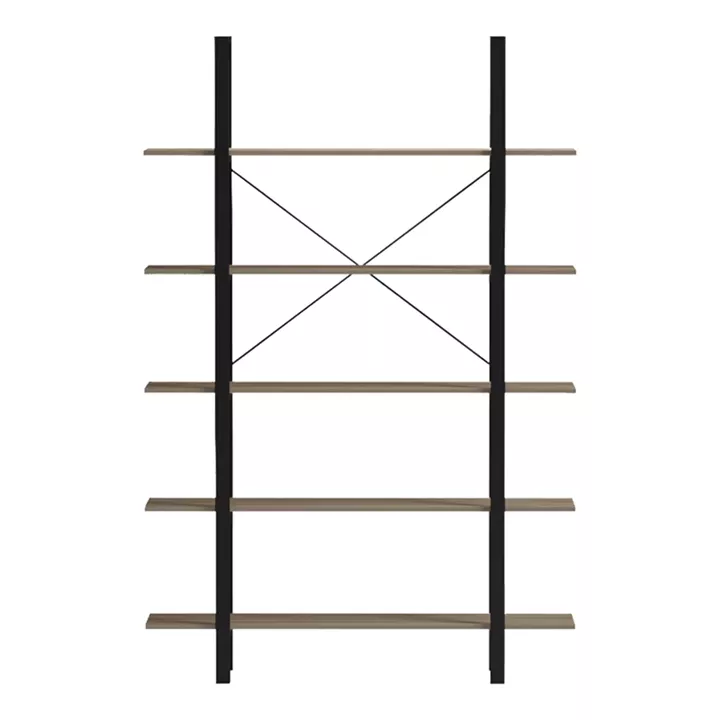 Βιβλιοθήκη-Ραφιέρα Loftie pakoworld sonoma-μαύρο μέταλλο 126x28x165εκ